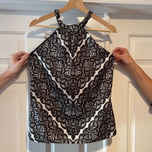 Halter paisley black and white blouse Limited XS